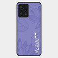 Customized luxury Purple leaves Glass Case Cover For Realme 9 Pro 5G