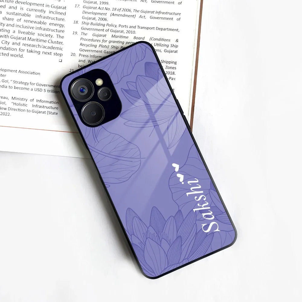 Customized luxury Purple leaves Glass Case Cover For Realme/Narzo - ShopOnCliQ