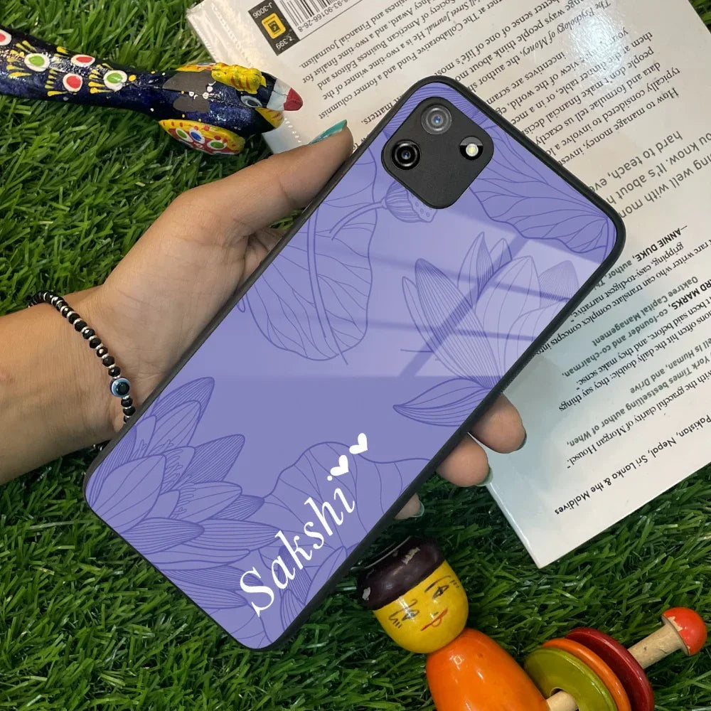 Customized luxury Purple leaves Glass Case Cover For Realme/Narzo - ShopOnCliQ