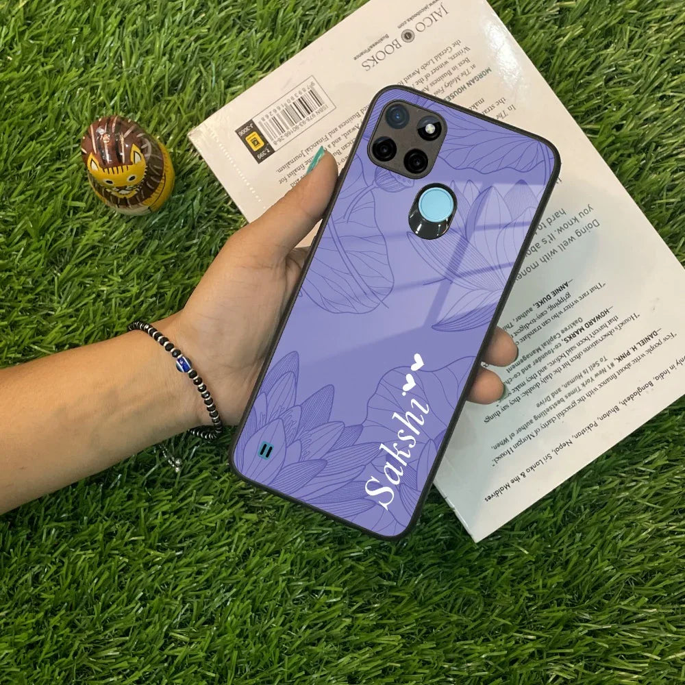 Customized luxury Purple leaves Glass Case Cover For Realme/Narzo - ShopOnCliQ