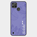 Customized luxury Purple leaves Glass Case Cover For Realme C25Y