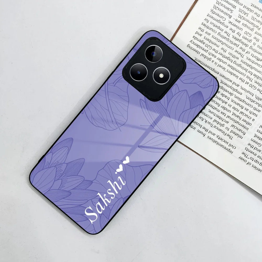 Customized luxury Purple leaves Glass Case Cover For Realme/Narzo - ShopOnCliQ