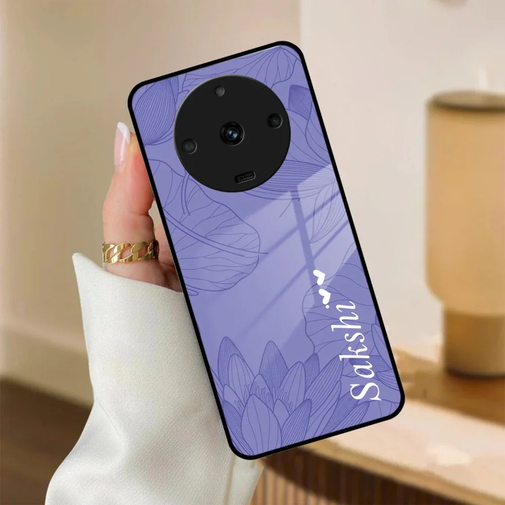 Customized luxury Purple leaves Glass Case Cover For Realme/Narzo - ShopOnCliQ