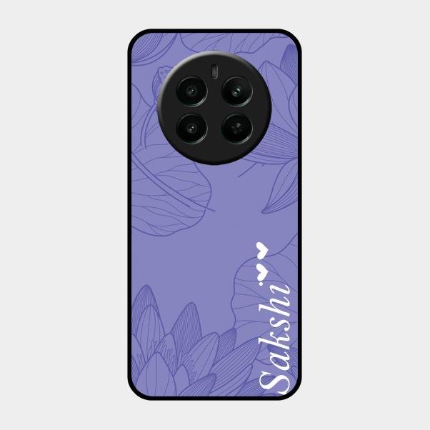 Customized luxury Purple leaves Glass Case Cover For Realme Narzo 70 Pro 5G