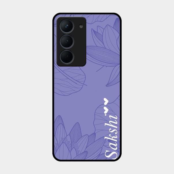 Customized luxury Purple leaves Glass Case Cover For Realme Narzo 80X 5G