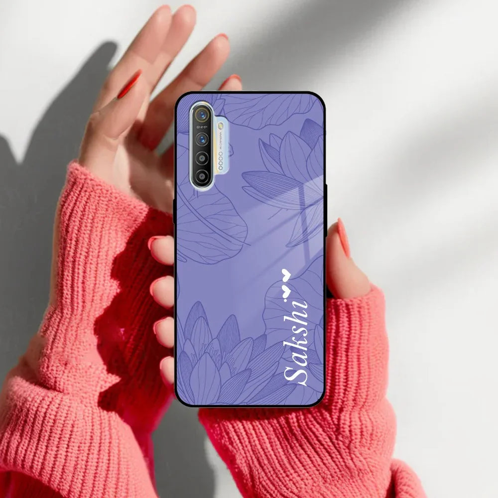 Customized luxury Purple leaves Glass Case Cover For Realme/Narzo - ShopOnCliQ