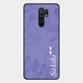 Customized luxury Purple leaves Glass Case Cover For Redmi 9 Prime