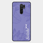 Customized luxury Purple leaves Glass Case Cover For Redmi 9 Prime