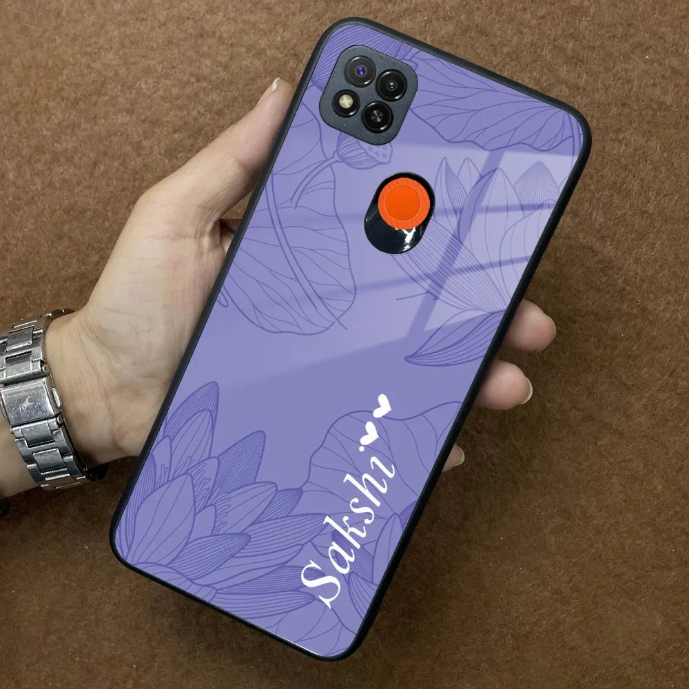Customized luxury Purple leaves Glass Case Cover For Poco - ShopOnCliQ