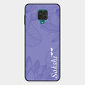 Customized luxury Purple leaves Glass Case Cover For Redmi Note 10 Lite