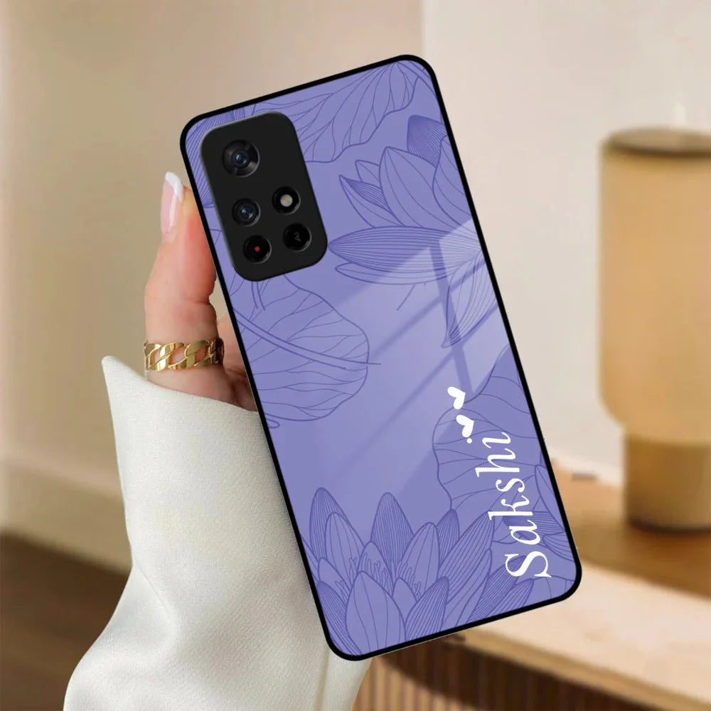 Customized luxury Purple leaves Glass Case Cover For Poco - ShopOnCliQ