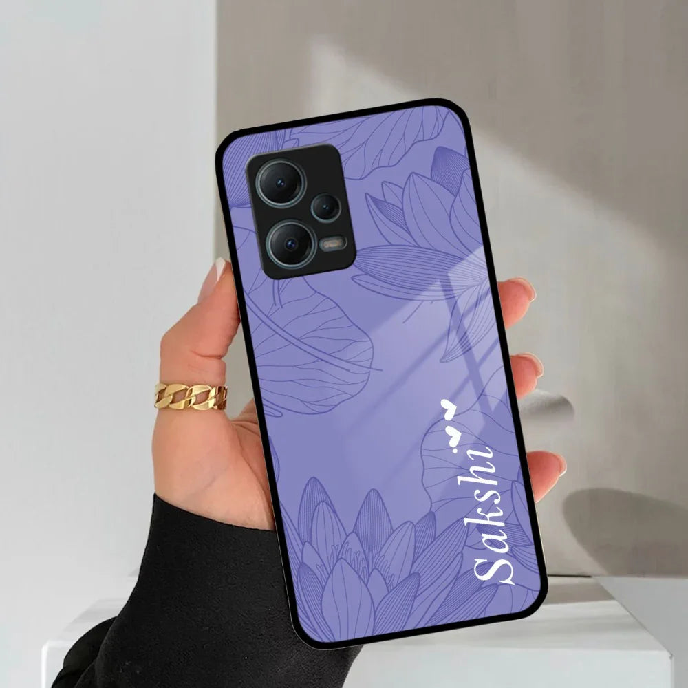 Customized luxury Purple leaves Glass Case Cover For Poco - ShopOnCliQ