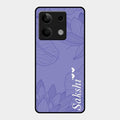 Customized luxury Purple leaves Glass Case Cover For Redmi Note 13 5G