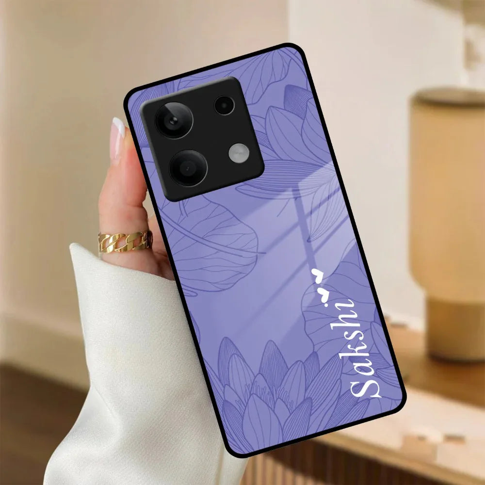 Customized luxury Purple leaves Glass Case Cover For Poco - ShopOnCliQ