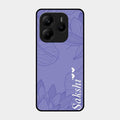 Customized luxury Purple leaves Glass Case Cover For Redmi Note 14 5G
