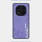Customized luxury Purple leaves Glass Case Cover For Redmi Note 14 Pro 5G