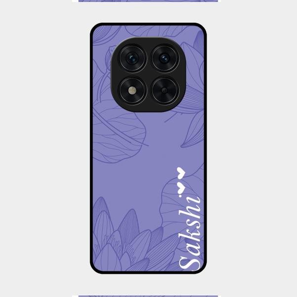 Customized luxury Purple leaves Glass Case Cover For Redmi Note 14 Pro 5G