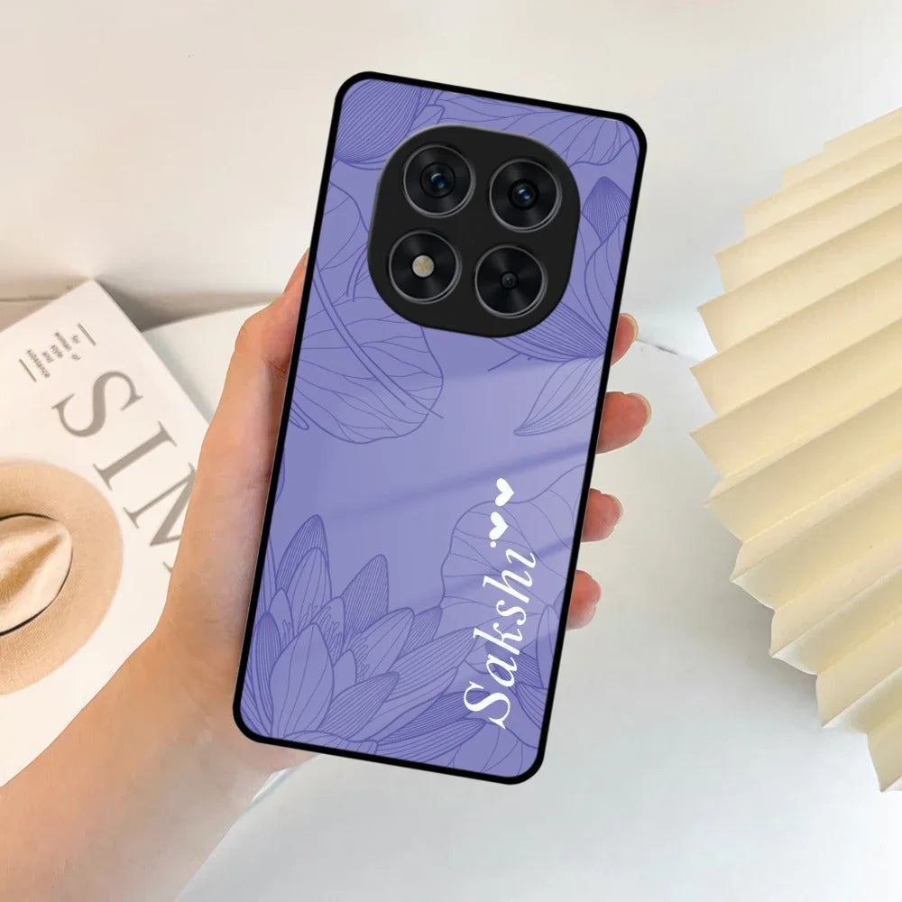 Customized luxury Purple leaves Glass Case Cover For Poco - ShopOnCliQ