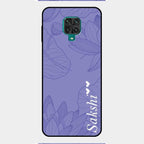 Customized luxury Purple leaves Glass Case Cover For Redmi Note 9 Pro Max
