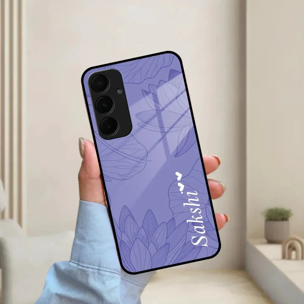 Customized luxury Purple leaves Glass Case Cover For Samsung - ShopOnCliQ
