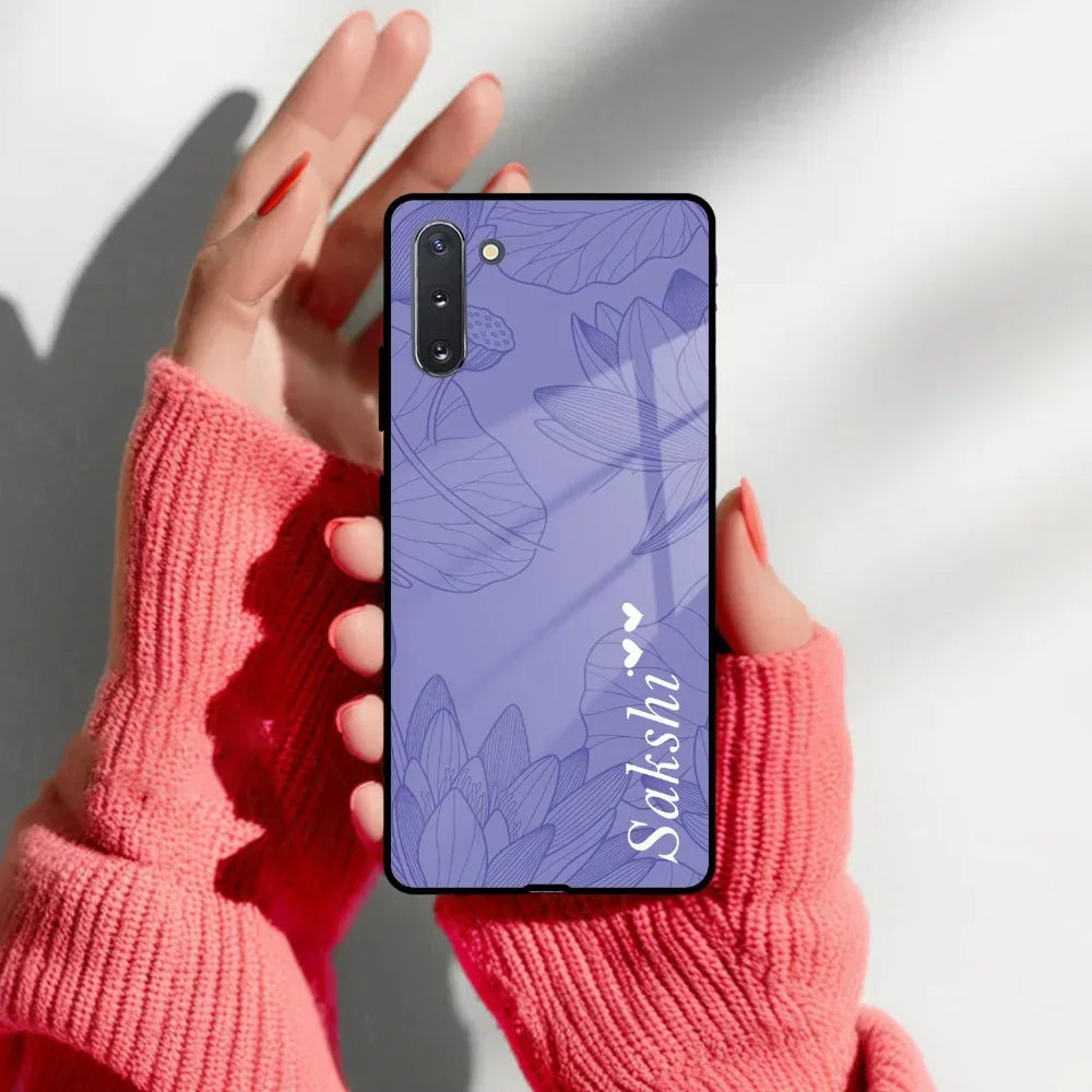 Customized luxury Purple leaves Glass Case Cover For Samsung - ShopOnCliQ