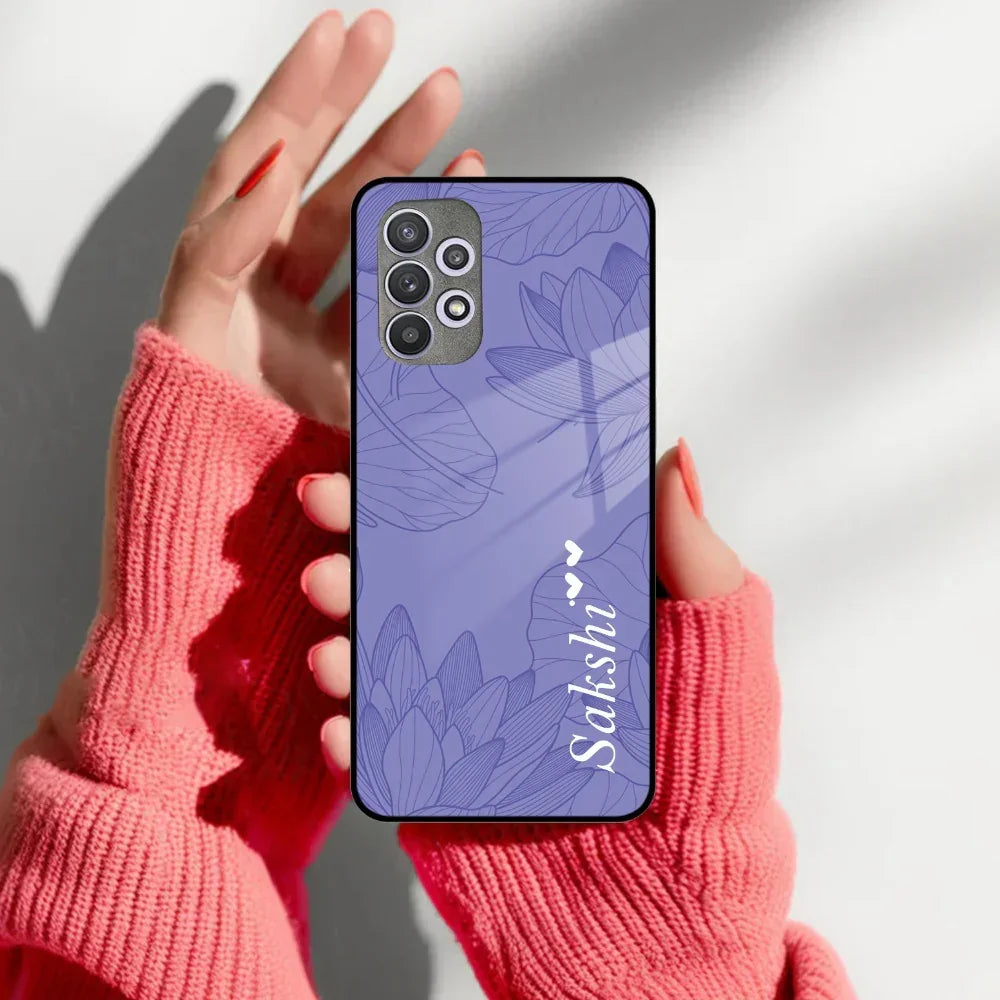 Customized luxury Purple leaves Glass Case Cover For Samsung - ShopOnCliQ