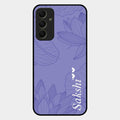 Customized luxury Purple leaves Glass Case Cover For Samsung Galaxy A34 5G
