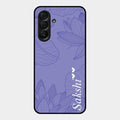 Customized luxury Purple leaves Glass Case Cover For Samsung Galaxy A56 5G