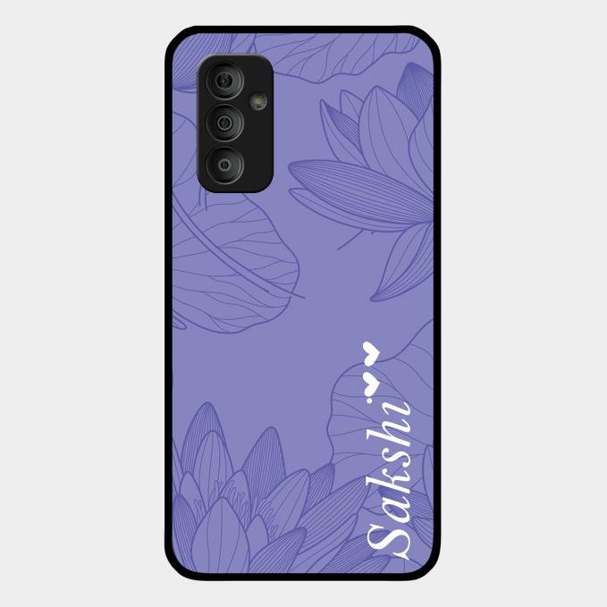 Customized luxury Purple leaves Glass Case Cover For Samsung Galaxy F23 5G