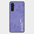 Customized luxury Purple leaves Glass Case Cover For Samsung Galaxy F54 5G