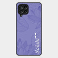 Customized luxury Purple leaves Glass Case Cover For Samsung Galaxy M53 5G