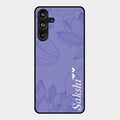 Customized luxury Purple leaves Glass Case Cover For Samsung Galaxy M55 5G