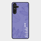 Customized luxury Purple leaves Glass Case Cover For Samsung Galaxy M55 5G