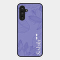Customized luxury Purple leaves Glass Case Cover For Samsung Galaxy M56 5G