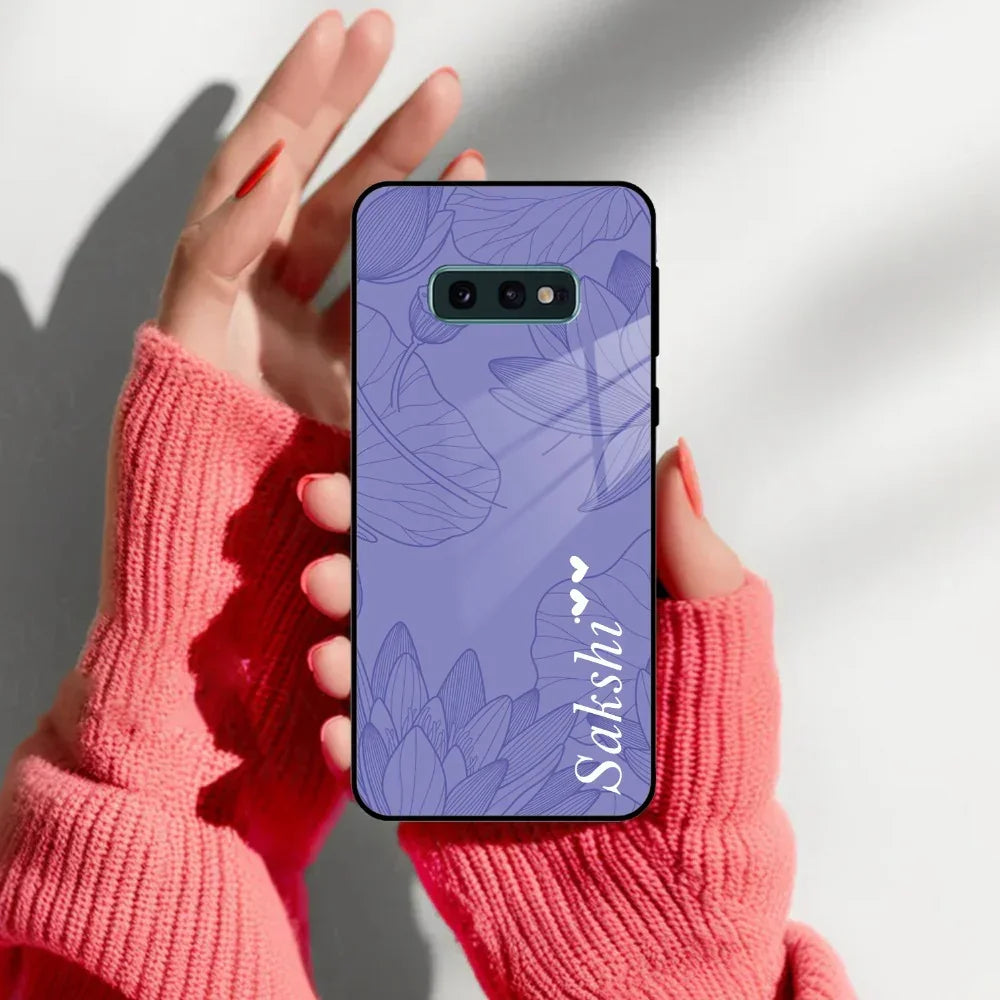 Customized luxury Purple leaves Glass Case Cover For Samsung - ShopOnCliQ