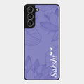 Customized luxury Purple leaves Glass Case Cover For Samsung Galaxy S21 Plus