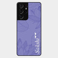 Customized luxury Purple leaves Glass Case Cover For Samsung Galaxy S21 Ultra