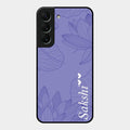 Customized luxury Purple leaves Glass Case Cover For Samsung Galaxy S22 5G