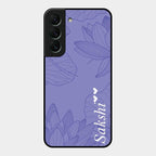 Customized luxury Purple leaves Glass Case Cover For Samsung Galaxy S22 5G