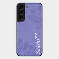 Customized luxury Purple leaves Glass Case Cover For Samsung Galaxy S22 Plus 5G