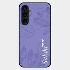 Customized luxury Purple leaves Glass Case Cover For Samsung Galaxy S23 Fe 5G