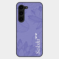 Customized luxury Purple leaves Glass Case Cover For Samsung Galaxy S23 Plus 5G