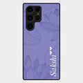 Customized luxury Purple leaves Glass Case Cover For Samsung Galaxy S24 Ultra 5G