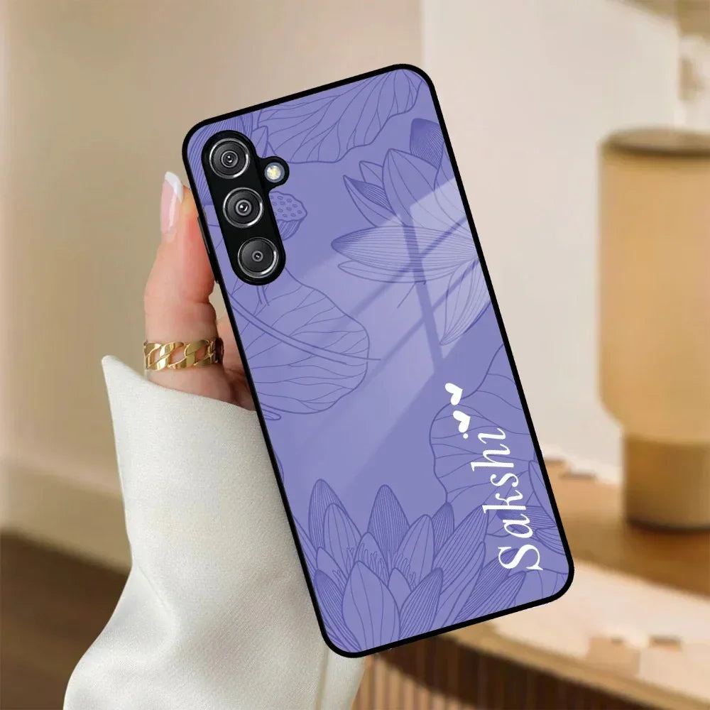Customized luxury Purple leaves Glass Case Cover For Samsung - ShopOnCliQ