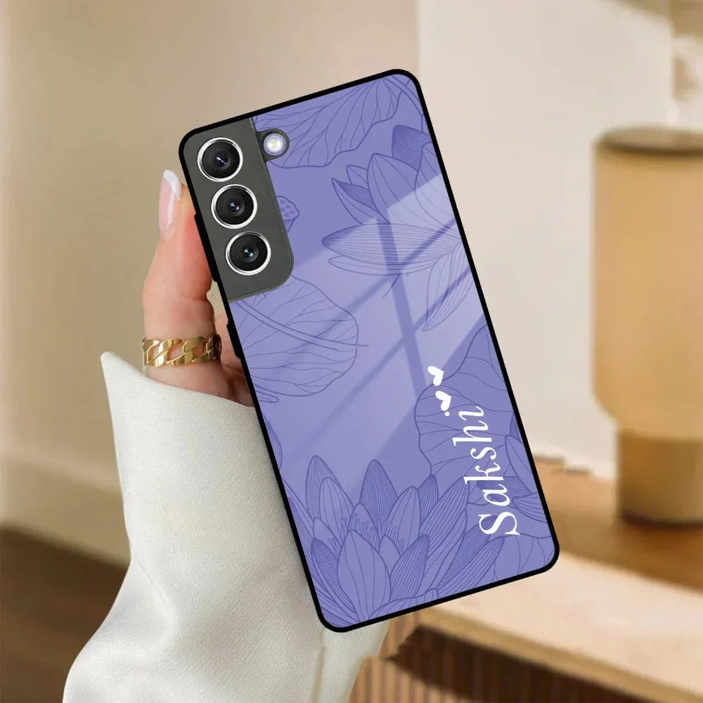 Customized luxury Purple leaves Glass Case Cover For Samsung - ShopOnCliQ