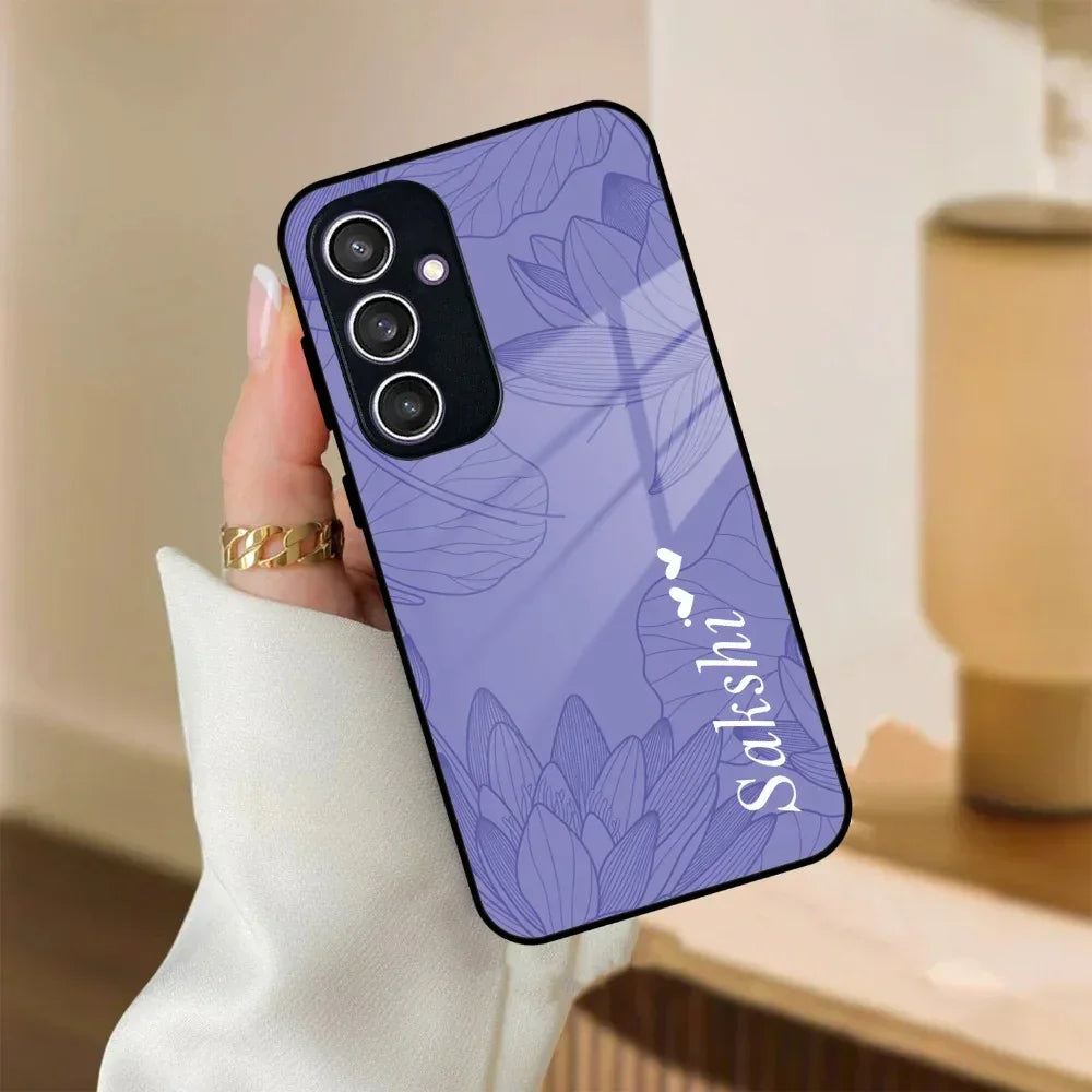 Customized luxury Purple leaves Glass Case Cover For Samsung - ShopOnCliQ