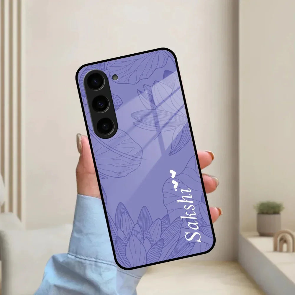 Customized luxury Purple leaves Glass Case Cover For Samsung - ShopOnCliQ