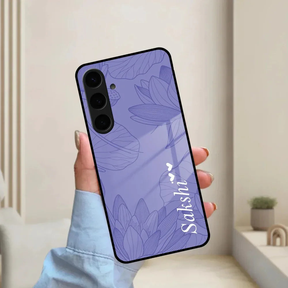 Customized luxury Purple leaves Glass Case Cover For Samsung - ShopOnCliQ