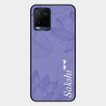 Customized luxury Purple leaves Glass Case Cover For Vivo T1X