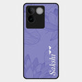 Customized luxury Purple leaves Glass Case Cover For Vivo T2 Pro 5G